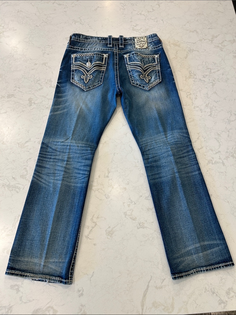 Rock Revival Men's Bootcut Jeans in Medium Blue Wash